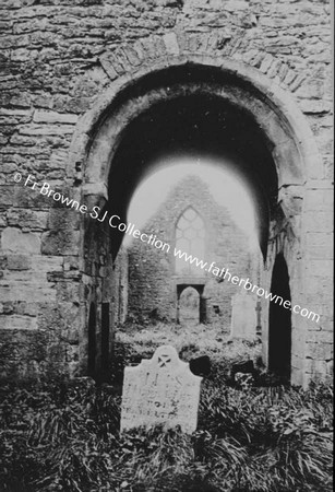 CREVALEA FRIARY  WEST WINDOW AND NAVE FROM ALTAR